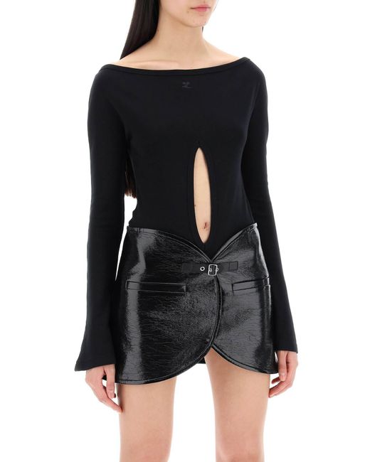 Body In Jersey Con Cut Out di Courreges in Black