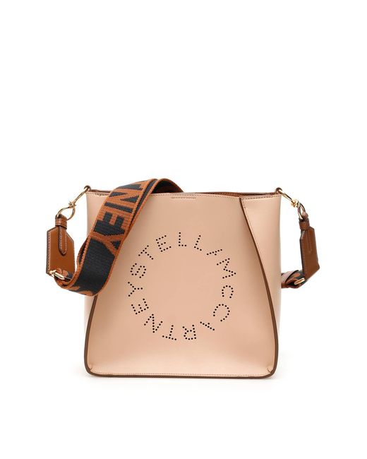 Stella McCartney Natural Stella Perforated Logo Shoulder Bag