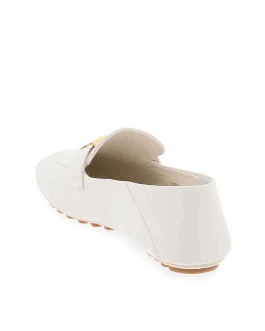 Fendi White 'baguette' Loafers Shoes,
