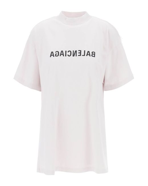 Balenciaga White Destroyed Logo T-Shirt