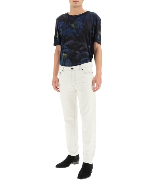 Five Pocket Jeans 29 White Cotton,denim 