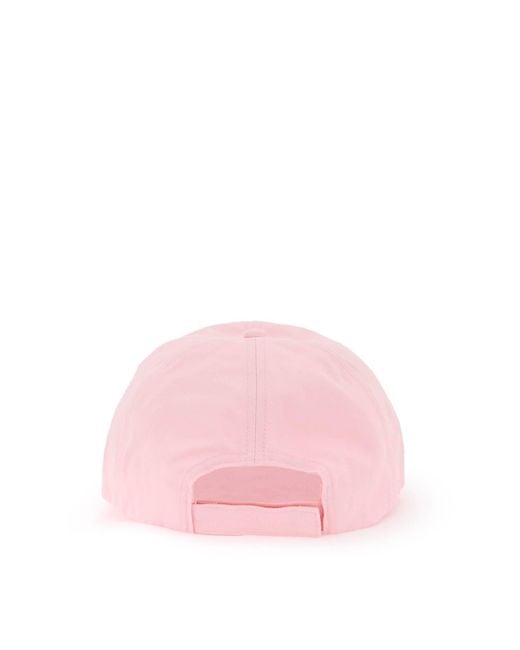 Cappello Baseball Con Logo Ricamato di Ganni in Pink