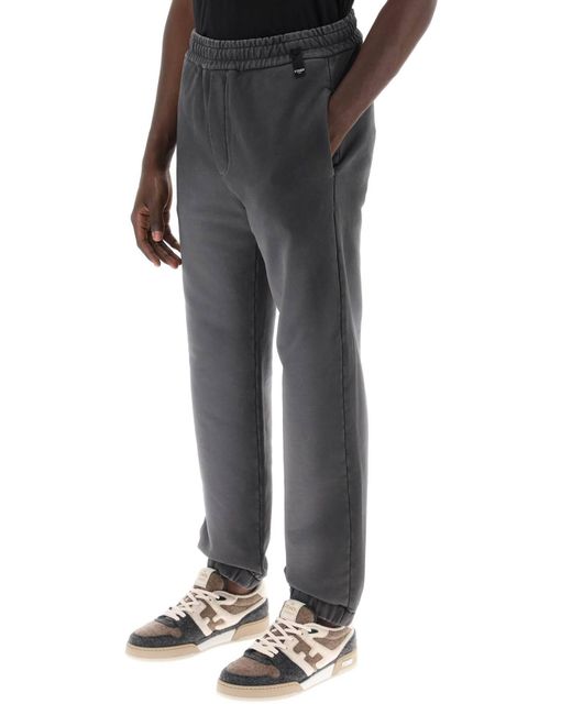Fendi Gray Joggers In Washed Cotton for men