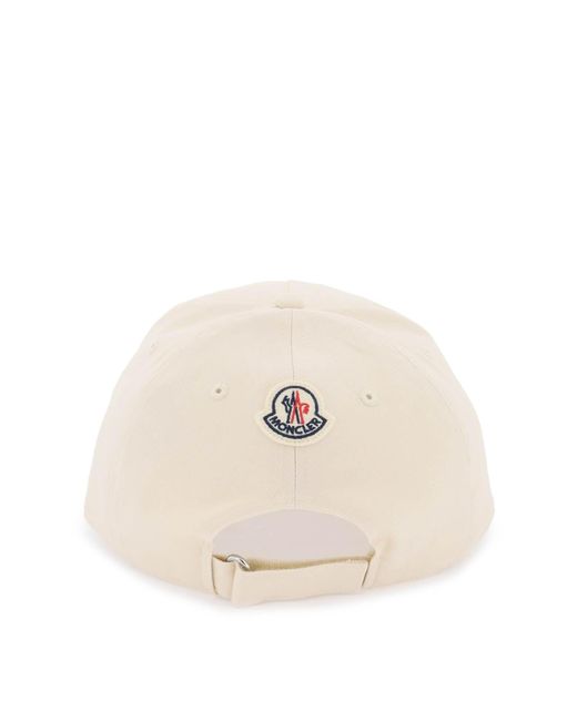Moncler Natural Baseball Cap With Logo Patch for men