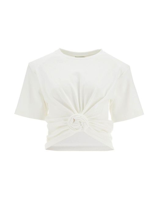 Magda Butrym White Knotted T-Shirt