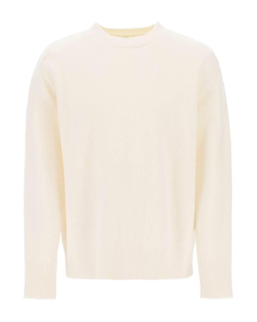 OAMC Natural Wool Sweater With Jacquard Logo for men