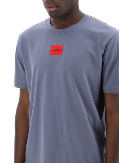 HUGO Blue Diragolino Logo T Shirt for men