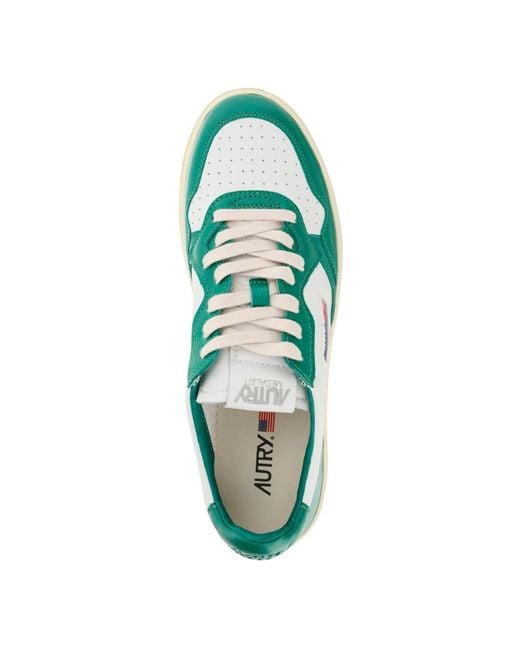 Autry Green Leather Medalist Low Sneakers