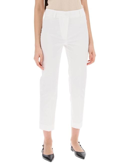 Weekend by Maxmara White 'Cecil' Stretch Cotton Cigarette Pants