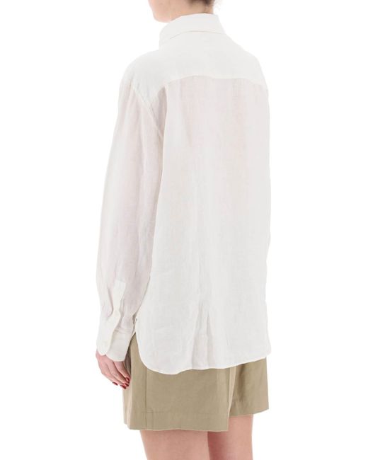 A.P.C. White Linen Sela Shirt For