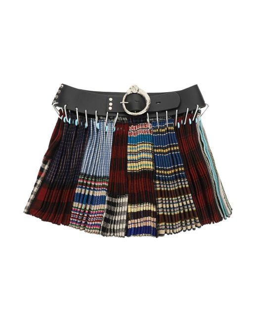 Chopova Lowena Black Patchwork Pleated Mini Skirt With Belt