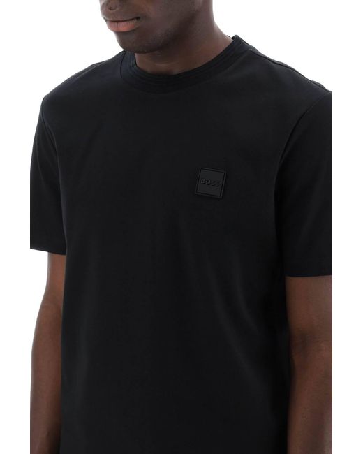 T-Shirt Regular Fit Con Patch di Boss in Black da Uomo