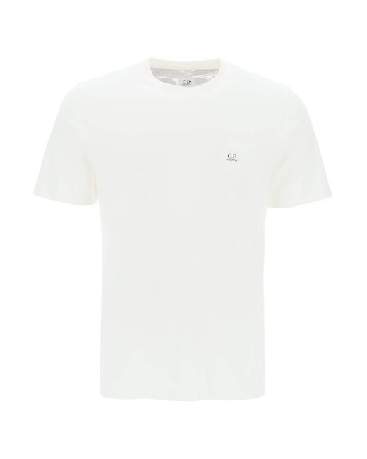 C P Company White Goggle Print T-Shirt for men