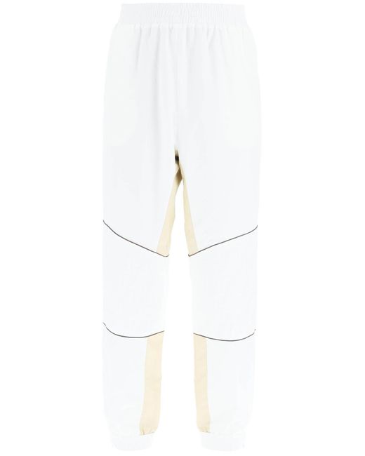 Fendi White Track Pants With Ff Inserts for men