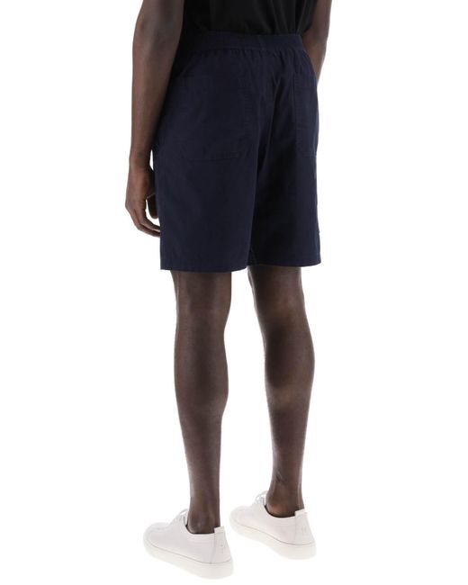 A.P.C. Blue Nirris Shorts In Organic Cotton for men