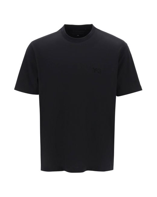 Y-3 Black T Shirt With Tonal Logo for men