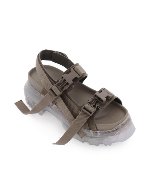 Rick Owens Gray Sandals With Tractor Sole