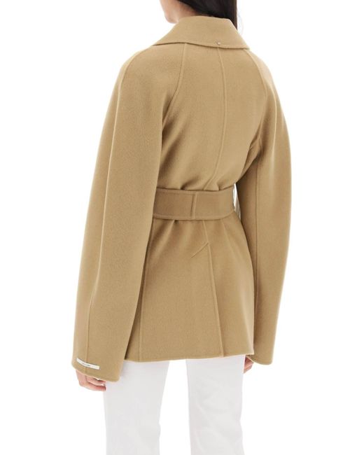 Sportmax Natural Umano Double-Breasted Peacoat