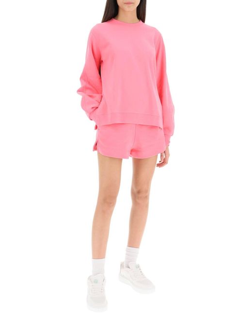 Ganni Pink Software Isoli Puff Sleeve Sweatshirt