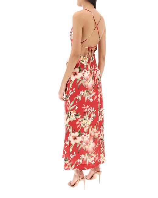 Zimmermann Red Lexi Floral Slip Dress