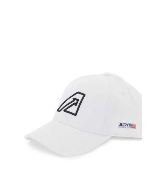 Autry White Baseball Cap With Embroidered Logo for men