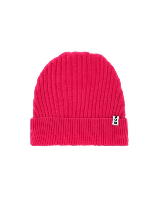 Bonsai Red Ribbed Beanie Hat for men
