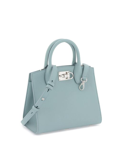 Ferragamo Blue Studio Box (S) Handbag