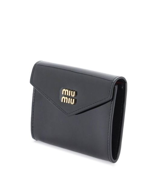 Miu Miu Black Patent Leather Cardholder
