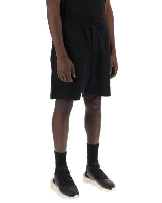 Y-3 Black French Terry Jogger Bermuda Shorts for men