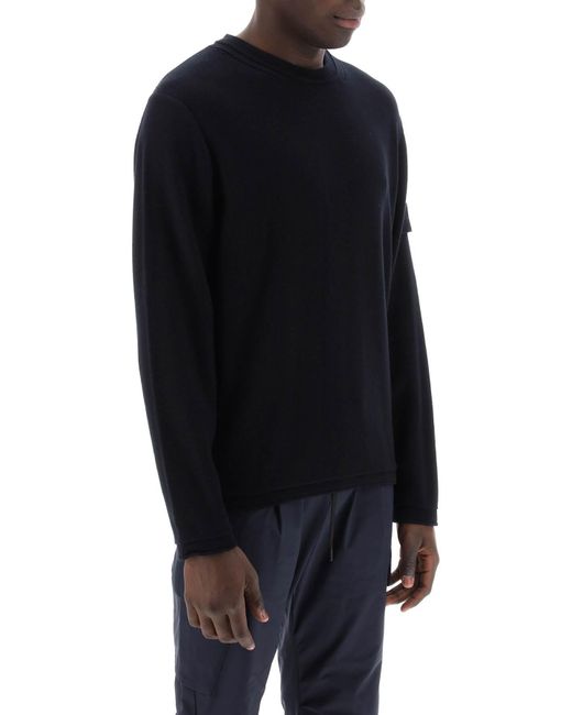 Stone Island Black Cotton And Cashmere Ghost Piece Pullover for men