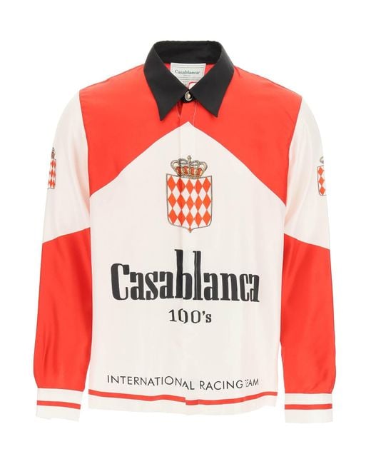 CASABLANCA Red Grand-prix Silk Shirt for men