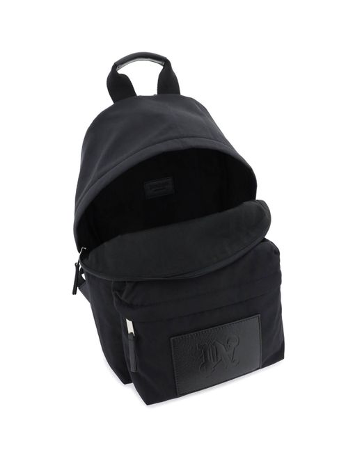 Palm Angels Black Backpack With Logo Patch for men