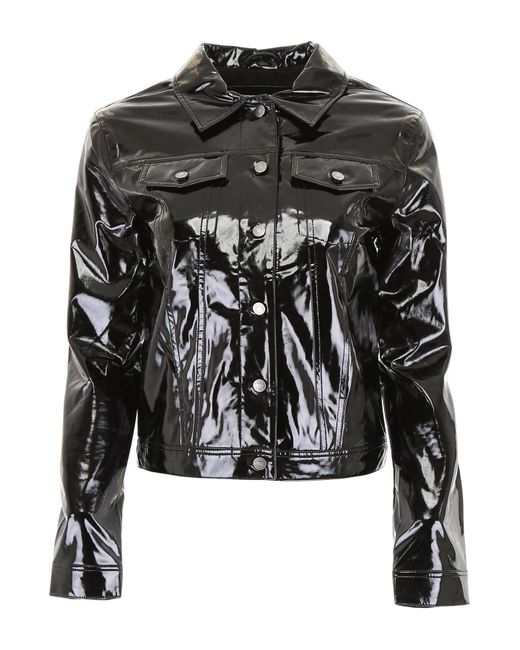 Calvin Klein Vinyl Jacket in Black | Lyst