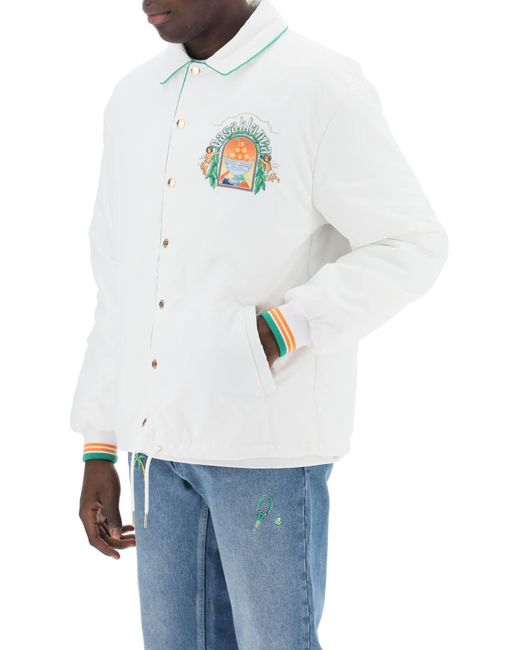 Casablancabrand White Triomphe D' Padded Blouson Jacket for men