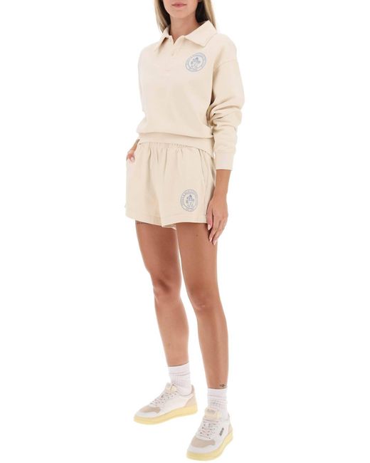 Shorts In Jersey Lion Crest Disco di Sporty & Rich in Natural