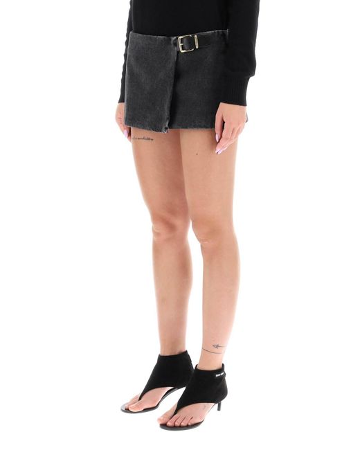 Miu Miu Black Denim Micro Skirt