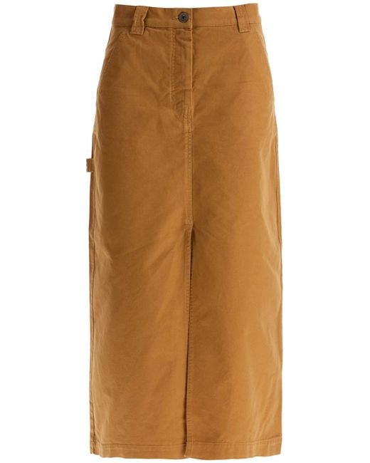 Weekend by Maxmara Brown "Long Canvas Skirt