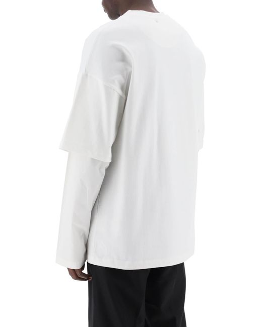 OAMC White Long-sleeved Layered T-shirt for men