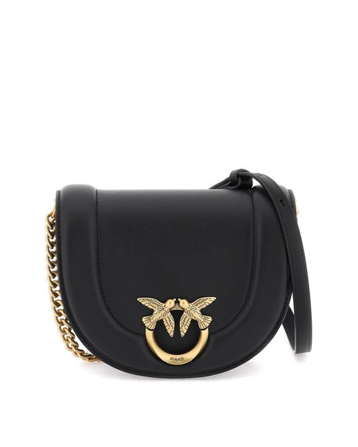 Borsa A Tracolla Mini Love Bag Click Round In Pelle di Pinko in Black