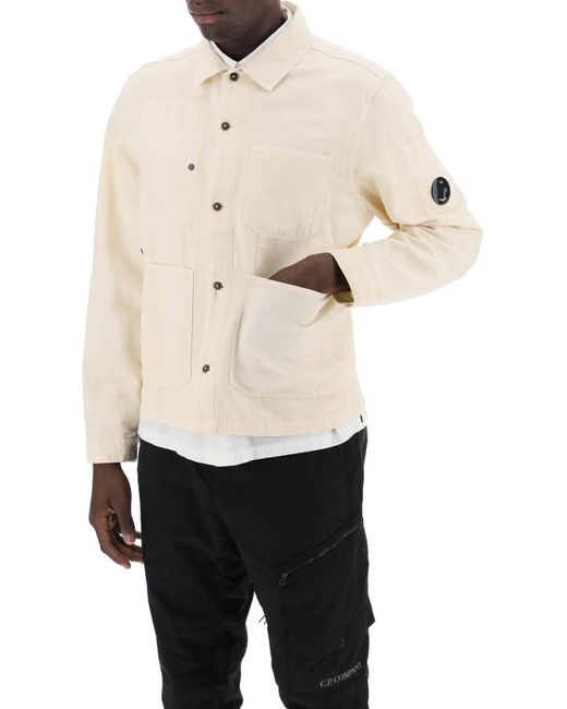 C P Company Natural Multi-Pocket Overshirt for men