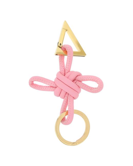 Portachiavi Triangle di Bottega Veneta in Pink