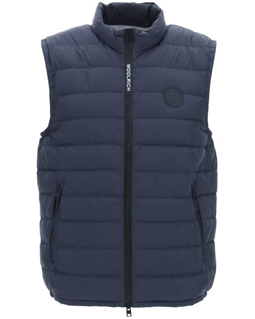Woolrich Blue Sundance Puffer Vest for men