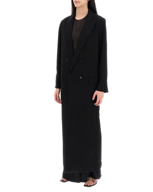 AMI Black Double-Breasted Deconstructed Coat