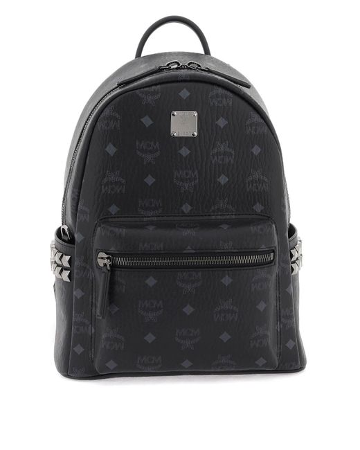 MCM Black Stark Small Backpack With Studs for men