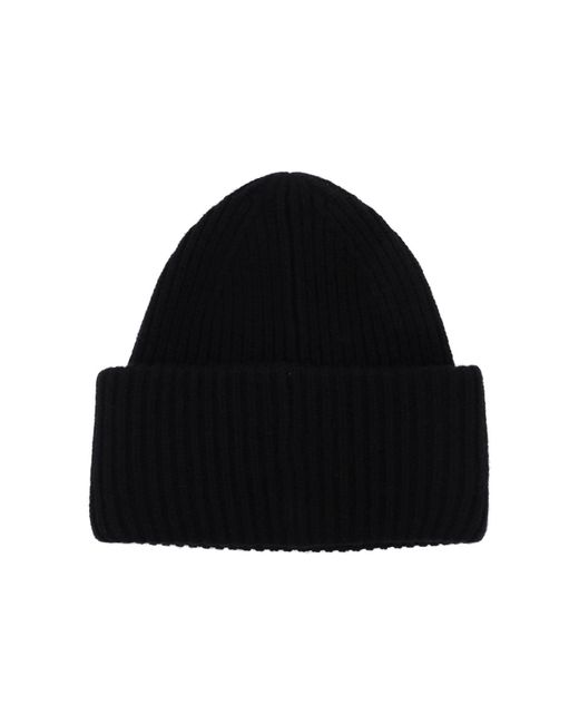 Woolen Face Beanie Hat di Acne in Black