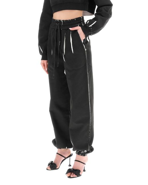Pantaloni Jogger Con Maxi Stampa Logo di Miu Miu in Black