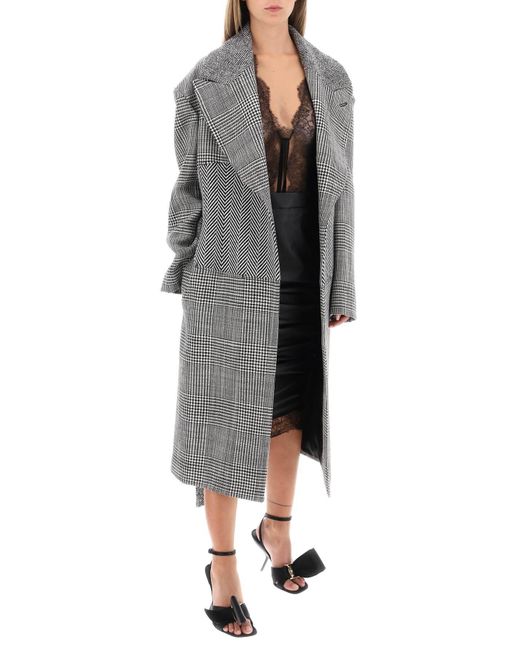 Tom Ford Gray Cashmere Patchwork Coat