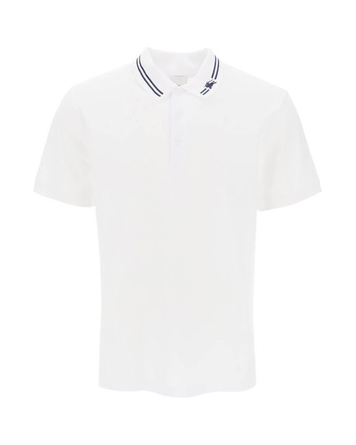 Burberry White Cotton Polo Shirt for men