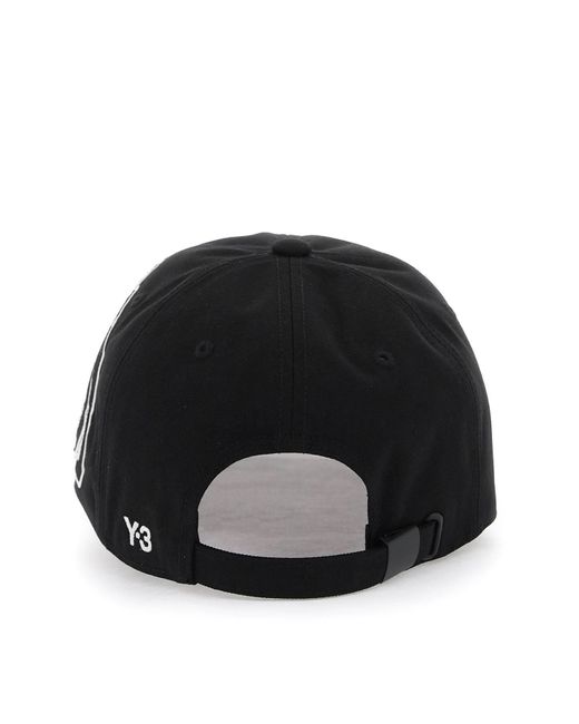 Cappello Baseball Con Patch Logo Morphed di Y-3 in Black da Uomo