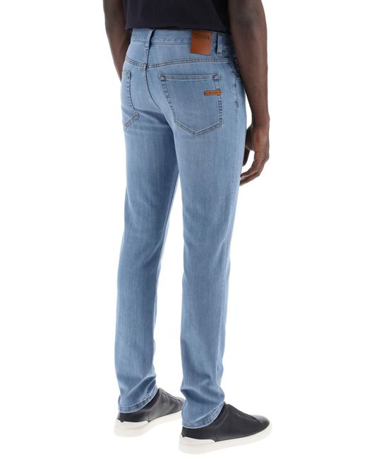 Zegna Blue Slim Fit Jeans In Stretch Denim for men
